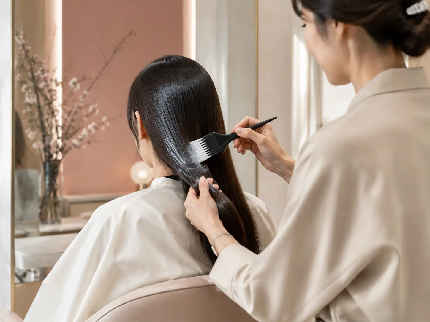 架空美容室で行うヘアケア施術のイメージ